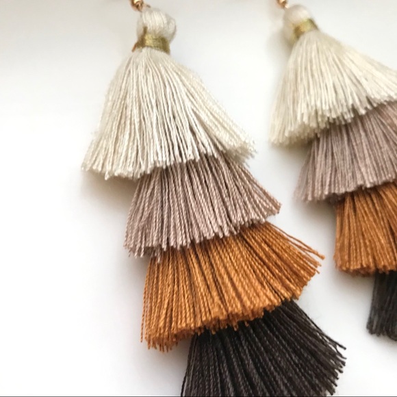 “Mi Amor” Colorful Layered Tassel Party Earrings - Picture 3 of 8